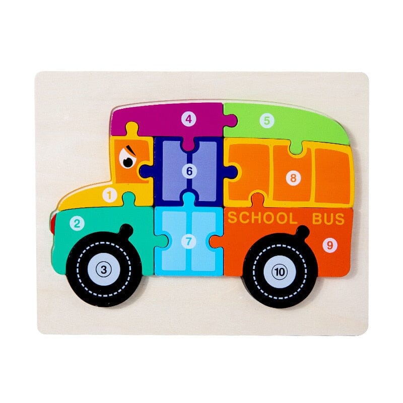 jogo de papel educativo fácil para crianças. quebra-cabeça infantil simples  com ônibus de brinquedo 4559256 Vetor no Vecteezy